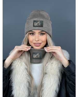 ШАПКА ДВОЙНАЯ + СНУД ОТ 8 ДО 108 ЛЕТ РАЗМЕР: ЕДИНЫЙ 70% ШЕРСТЬ, 30% АКРИЛ СЕЗОН ЗИМА