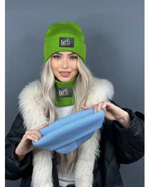 ШАПКА ДВОЙНАЯ + СНУД ОТ 8 ДО 108 ЛЕТ РАЗМЕР: ЕДИНЫЙ 70% ШЕРСТЬ, 30% АКРИЛ СЕЗОН ЗИМА