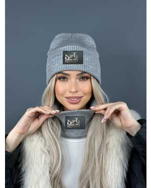 ШАПКА ДВОЙНАЯ + СНУД ОТ 8 ДО 108 ЛЕТ РАЗМЕР: ЕДИНЫЙ 70% ШЕРСТЬ, 30% АКРИЛ СЕЗОН ЗИМА