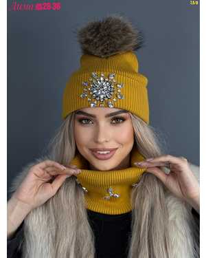 ШАПКА ДВОЙНАЯ С ПОМПОНОМ ОТ 8 ДО 108 ЛЕТ РАЗМЕР: ЕДИНЫЙ 70% ШЕРСТЬ, 30% АКРИЛ СЕЗОН ЗИМА