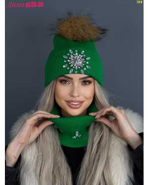 ШАПКА ДВОЙНАЯ С ПОМПОНОМ ОТ 8 ДО 108 ЛЕТ РАЗМЕР: ЕДИНЫЙ 70% ШЕРСТЬ, 30% АКРИЛ СЕЗОН ЗИМА