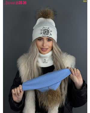 ШАПКА ДВОЙНАЯ С ПОМПОНОМ ОТ 8 ДО 108 ЛЕТ РАЗМЕР: ЕДИНЫЙ 70% ШЕРСТЬ, 30% АКРИЛ СЕЗОН ЗИМА