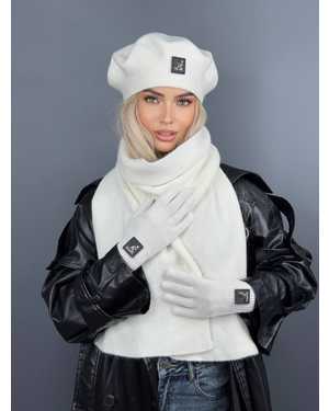 КОМПЛЕКТ БЕРЕТ ДВОЙНОЙ ОТ 15 ЛЕТ ДО 81 ЛЕТ РАЗМЕР: ЕДИНЫЙ 25% ШЕРСТЬ, 32% АНГОРА, 25% ПУХА НОРКИ, 18% АКРИЛ СЕЗОН ЗИМА