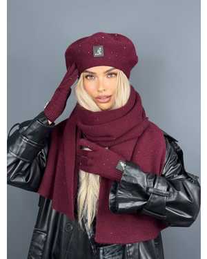 КОМПЛЕКТ БЕРЕТ ДВОЙНОЙ ОТ 15 ЛЕТ ДО 81 ЛЕТ РАЗМЕР: ЕДИНЫЙ 25% ШЕРСТЬ, 32% АНГОРА, 25% ПУХА НОРКИ, 18% АКРИЛ СЕЗОН ЗИМА