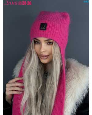 ШАПКА УШАНКА ВЗРОСЛЫЙ РАЗМЕР: ЕДИНЫЙ АНГОРА, ШЕСТЬ, ПУХА НОРКИ, АКРИЛ СЕЗОН ЗИМА