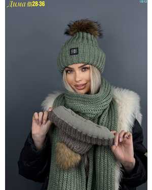 ШАПКА С ФЛИСОМ И ПОМПОНОМ ВЗРОСЛЫЙ РАЗМЕР: ЕДИНЫЙ 35% ШЕРСТЬ, 35% МАХЕР, 30% АКРИЛ СЕЗОН ЗИМА