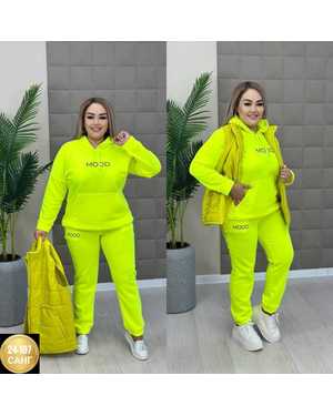 ЖЕНСКИЙ КОСТЮМ ДВОЙКА ТКАНЬ ТКАНЬ ДВОЙКА ТОЛСТОВКА НА ФЛИСЕ, ТКАНЬ ЖИЛЕТКА ПЛАЩЁВКА СИНТЕПОНЕ