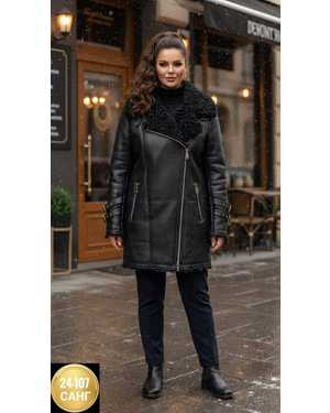 ДУБЛЁНКА ТКАНЬ КОЖА С НАТУРАЛЬНЫМ МЕХОМ И БАРАШКОМ