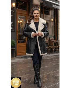 ДУБЛЁНКА ТКАНЬ КОЖА С НАТУРАЛЬНЫМ МЕХОМ И БАРАШКОМ