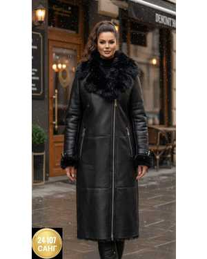 ДУБЛЁНКА ТКАНЬ КОЖА С НАТУРАЛЬНЫМ МЕХОМ И БАРАШКОМ