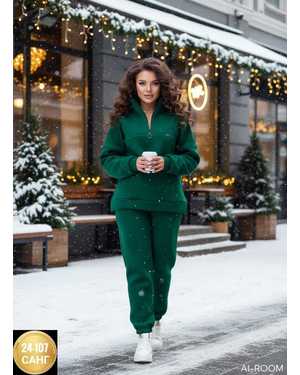 ЖЕНСКИЙ КОСТЮМ ДВОЙКА ТКАНЬ ФЛИС С НАЧЁСОМ