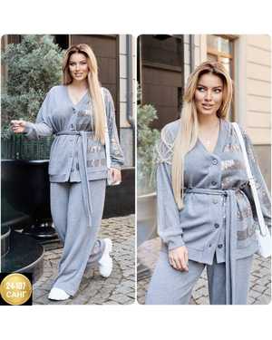 КОФТА ТКАНЬ АНГОРА С СТРАЗАМИ