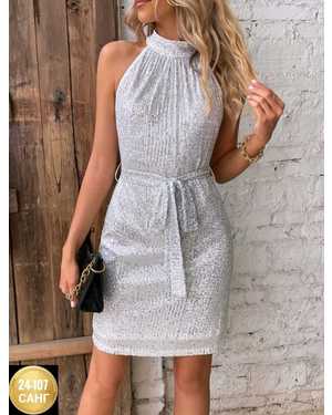 ПЛАТЬЕ ТКАНЬ ПАЕТКА С ПОДКЛАДКОЙ