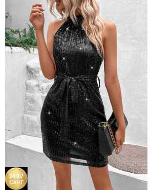 ПЛАТЬЕ ТКАНЬ ПАЕТКА С ПОДКЛАДКОЙ