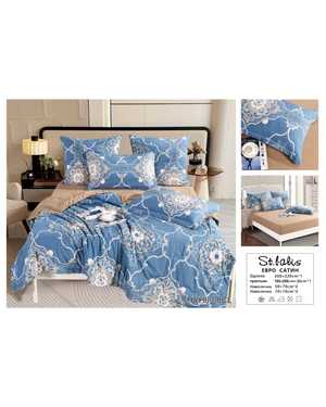 Комплект постельного белья с готовым одеялом материал хлопок вискоза Простынь на резинке(возможно замена на похожее)