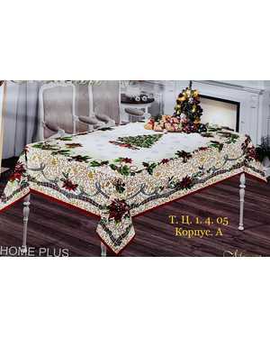 Новогодняя скатерть гобеленовая Размер 150 на 220см