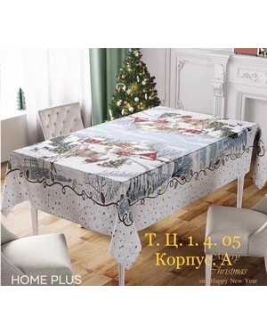 Новогодняя скатерть гобеленовая Размер 150 на 220см
