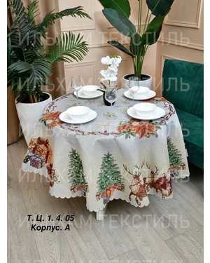 Новогодняя скатерть Размер 180 круг