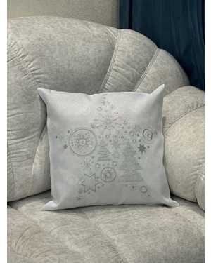 Новогодняя Наволочка лён с вышивкой На молний Размер 50на50см