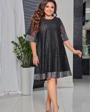 ПЛАТЬЕ В РАЗМЕР ТКАНЬ СЕТКА + ПОДКЛАД