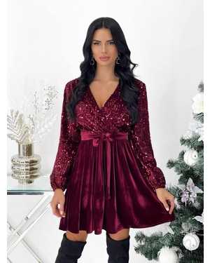 ПЛАТЬЕ В РАЗМЕР ТКАНЬ ПАЙЕТКА+КОРОЛЕВСКИЙ ВЕЛЮР