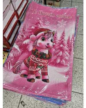 Кухонные полотенце вафельные. Символ года Размер:35*60 см. Материал:Вафля Про-во: Узбекистан В упаковке 12 шт, разного цвета