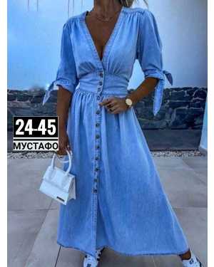 ПЛАТЬЕ ТКАНЬ ДЖИНСОВАЯ Х/Б