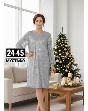 ПЛАТЬЕ ТКАНЬ ПАЙЕТКА С ПОДКЛАДКА