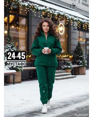 ЖЕНСКИЙ КОСТЮМ ДВОЙКА ТКАНЬ ФЛИС С НАЧЁСОМ