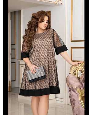 ПЛАТЬЕ В РАЗМЕР ТКАНЬ СЕТКА + ПОДКЛАД