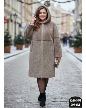 ШУБА+ДУБЛЕНКА ТКАНЬ ЗАМШ + ЭКО МЕХ