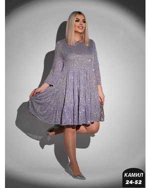 ПЛАТЬЕ ТКАНЬ ВЕЛЮР С ПАЕТКАМИ