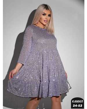 ПЛАТЬЕ ТКАНЬ ВЕЛЮР С ПАЕТКАМИ