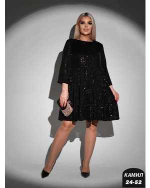 ПЛАТЬЕ ТКАНЬ ВЕЛЮР С ПАЕТКАМИ