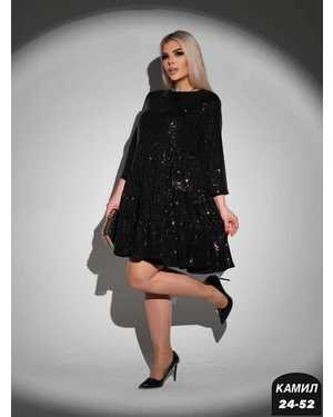 ПЛАТЬЕ ТКАНЬ ВЕЛЮР С ПАЕТКАМИ