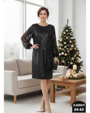 ПЛАТЬЕ ТКАНЬ ПАЙЕТКА С ПОДКЛАДКА