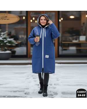 КАРДИГАН ТКАНЬ ДЖИНСОВАЯ С МЕХОМ