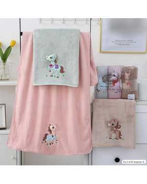 Полотенце с символом нового года Размер: 50*90 см. В упаковке 3 шт, разные цвета