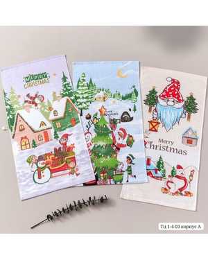 Полотенце новогоднее Размер: 30*60 см. В упаковке 12 шт, разные цвета