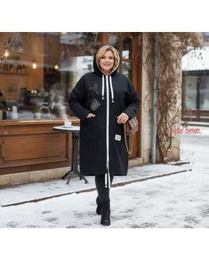 КАРДИГАН ТКАНЬ ДЖИНСОВАЯ С МЕХОМ