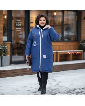 КАРДИГАН ТКАНЬ ДЖИНСОВАЯ С МЕХОМ