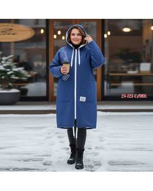 КАРДИГАН ТКАНЬ ДЖИНСОВАЯ С МЕХОМ