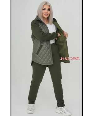 ЖЕНСКИЙ КОСТЮМ ДВОЙКА В РАЗМЕР ТКАНЬ СТЕГАНКА С ПОДКЛАДКОЙ + ФЛИС НАПОЛНИТЕЛЬ СИНТЕПОНОМ