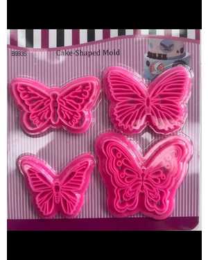 Кондитерский набор плунжеров для мастики и теста 4 Бабочки