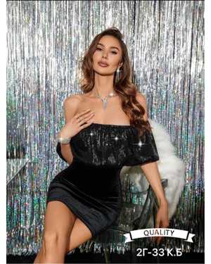 ПЛАТЬЕ ТКАНЬ ПАЙЕТКИ С ПОДКЛАДКА +БАРХАТ