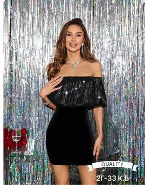 ПЛАТЬЕ ТКАНЬ ПАЙЕТКИ С ПОДКЛАДКА +БАРХАТ