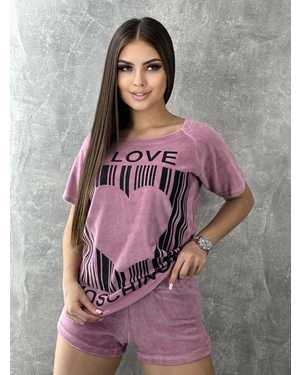 ЖЕНСКИЙ КОСТЮМ ТРОЙКА В РАЗМЕР ТКАНЬ ВЕЛЮР, 100% ХЛОПОК