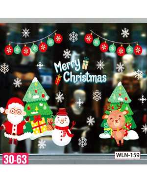 Наклейка новогодняя на окно двухсторонняя Размер 50х70см без выбора