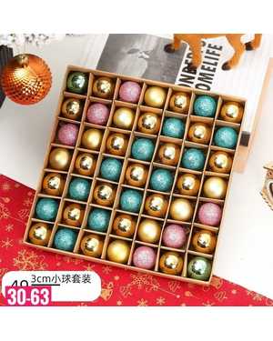 Игрушки для елки, пластик Размер шарики: 3см В наборе 49 шарики