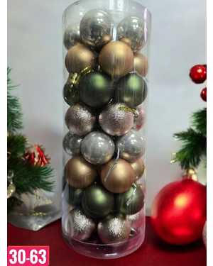 Игрушки для елки, пластик Размер шарики: 3см В наборе 40 шт